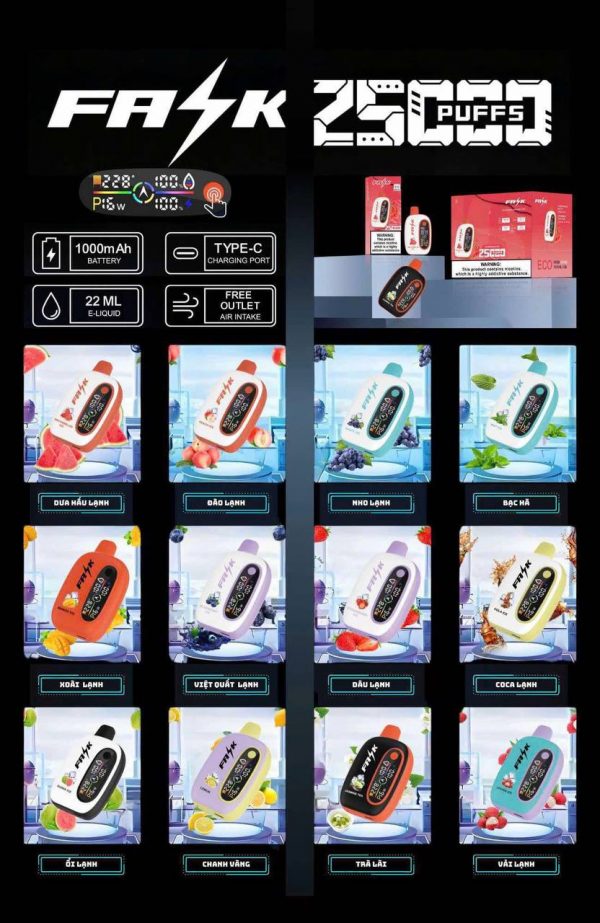 FASK 25000 PUFF POD 1 LAN CHINH HANG